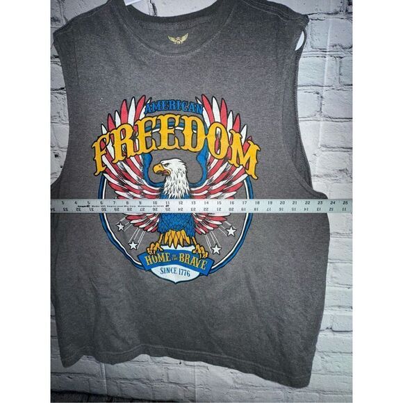 Faded Glory Men’s XL T-Shirt – Grey “American Freedom Home of the Brave” - Picture 5 of 6